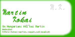 martin kokai business card